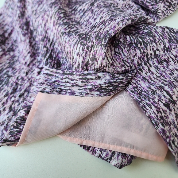 Banana Republic Pink Purple Abstract Print Silk Cap Sleeve Sheath Dress Size 4 - Picture 11 of 16